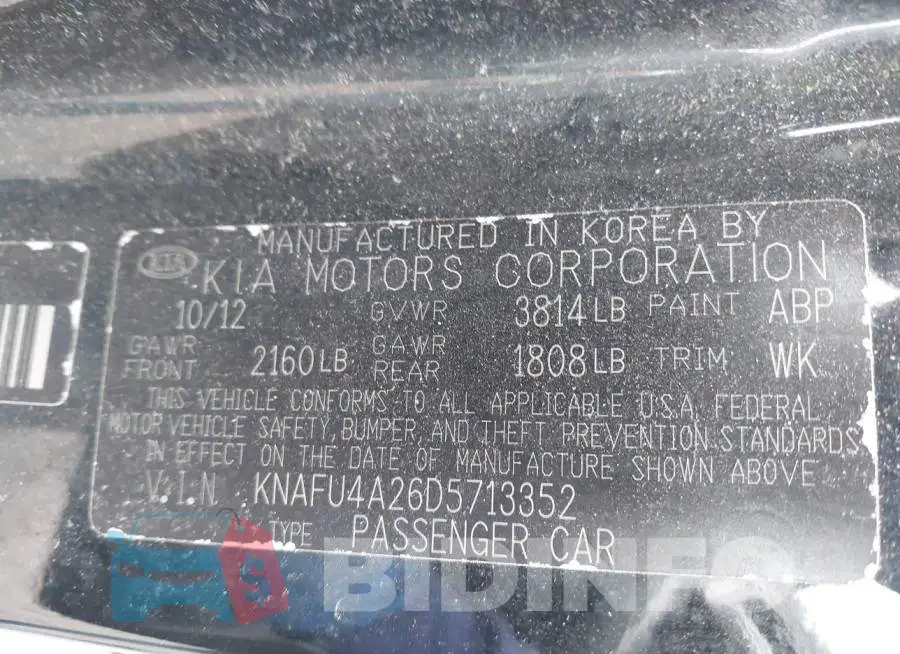 KNAFU4A26D5713352 Photo# 9