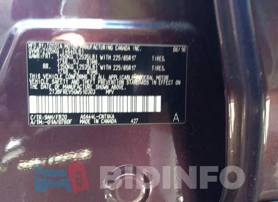 2T3BFREV5GW510303 Photo# 9