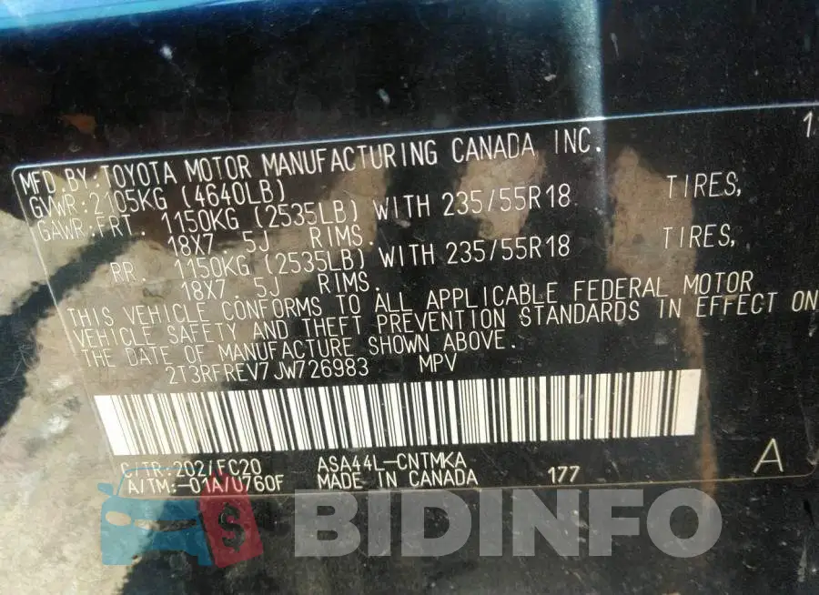 2T3RFREV7JW726983 Photo# 9