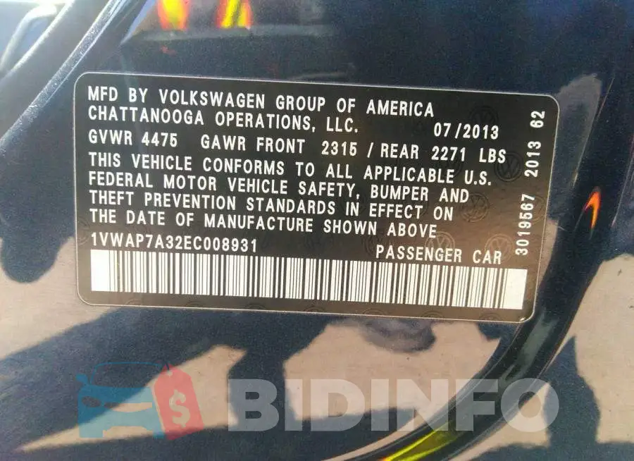 1VWAP7A32EC008931 Photo# 9