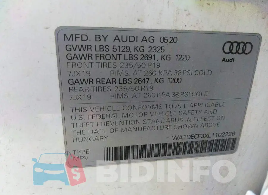 WA1DECF3XL1102226 Photo# 9