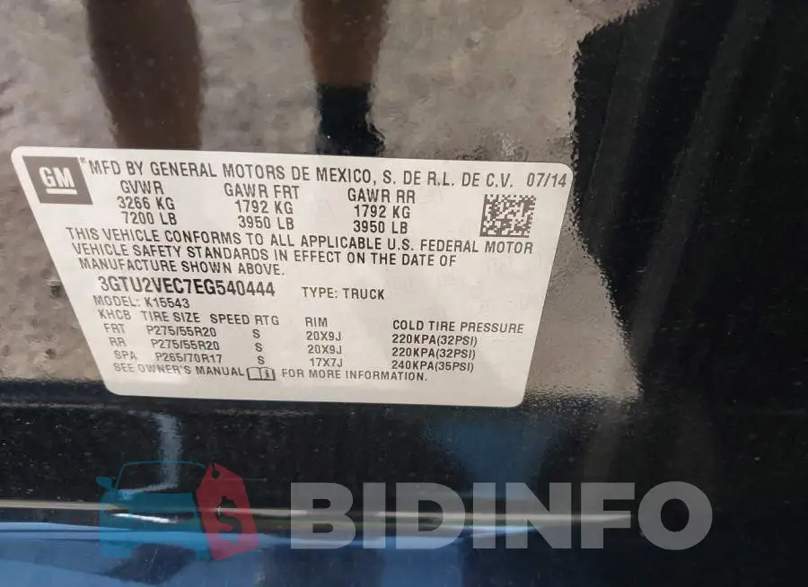 3GTU2VEC7EG540444 Photo# 9