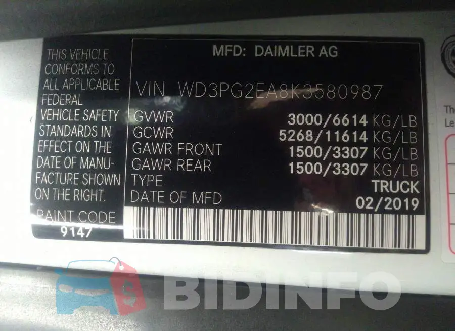 WD3PG2EA8K3580987 Photo# 9