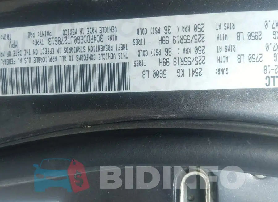 3C4PDDEG0JT278613 Photo# 9
