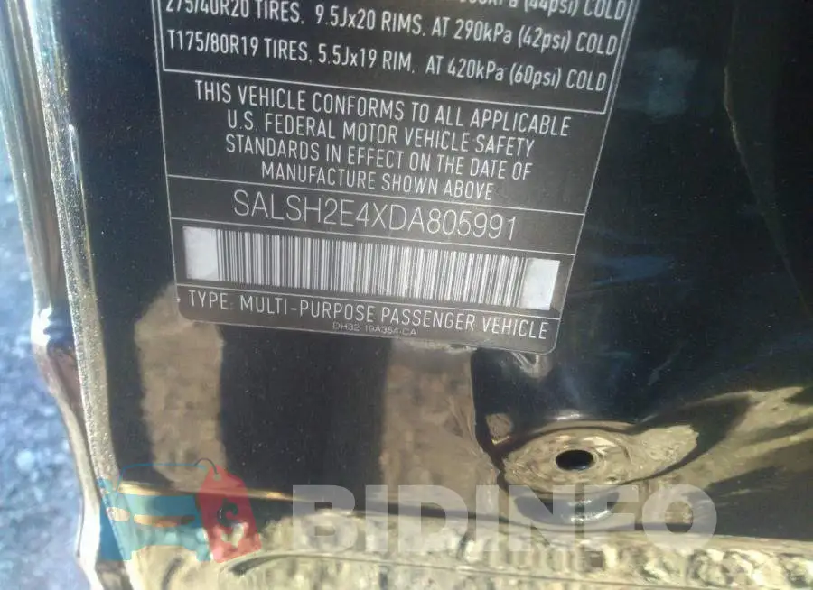 SALSH2E4XDA805991 Photo# 9
