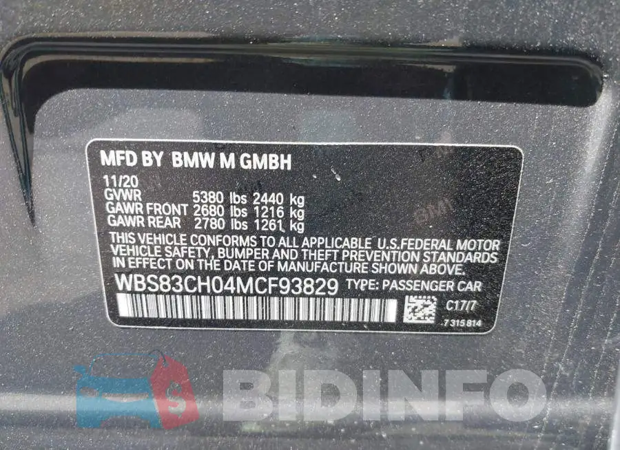 WBS83CH04MCF93829 Photo# 9