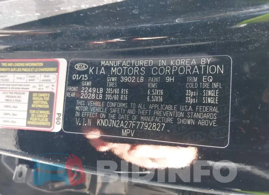 KNDJN2A27F7792827 Photo# 9