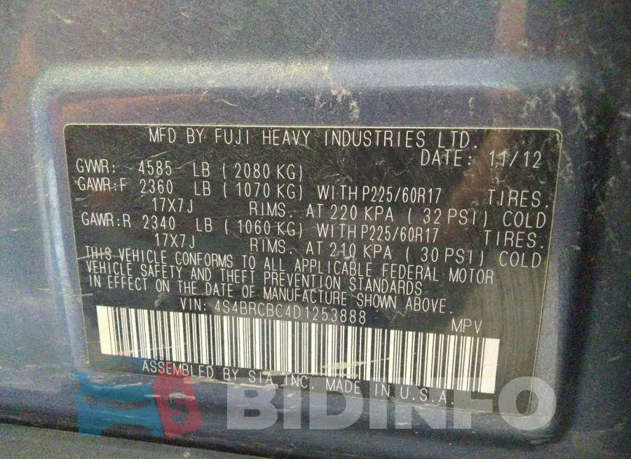 4S4BRCBC4D1253888 Photo# 9