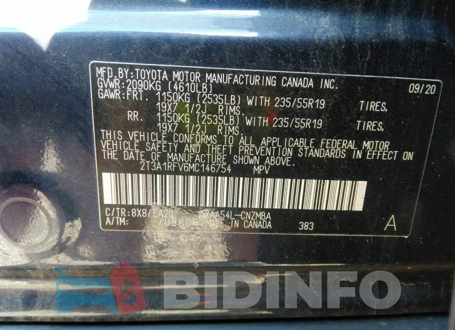 2T3A1RFV6MC146754 Photo# 9