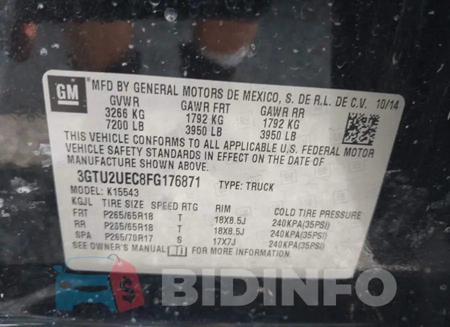 3GTU2UEC8FG176871 Photo# 9