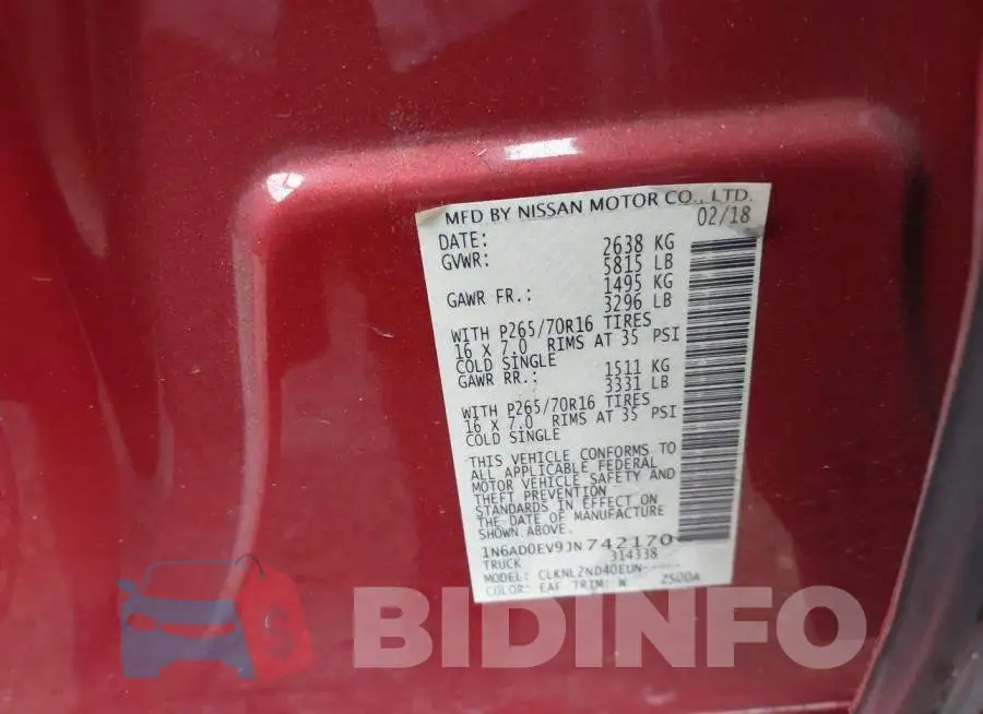 1N6AD0EV9JN742170 Photo# 9