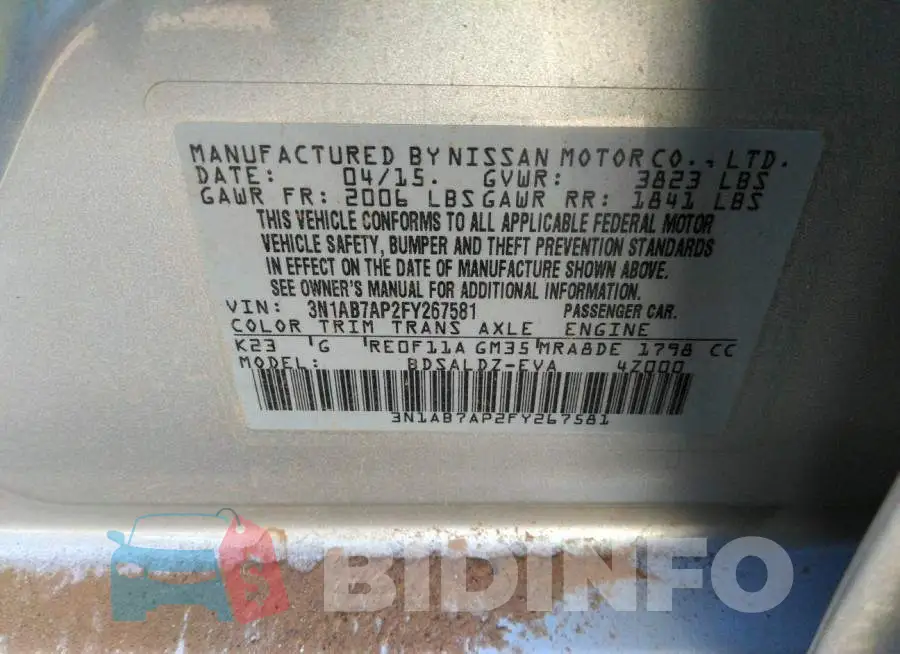 3N1AB7AP2FY267581 Photo# 9