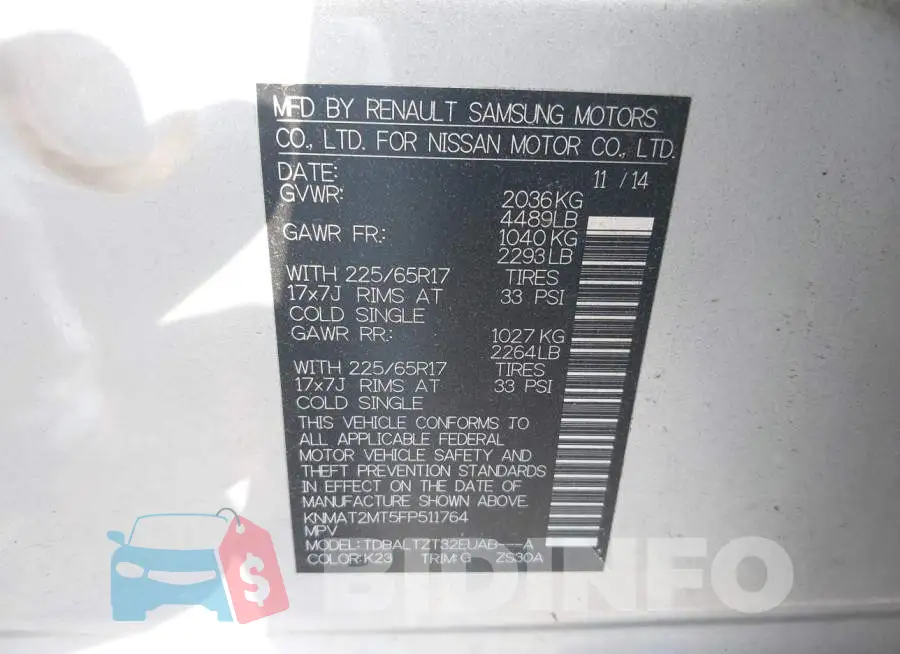 KNMAT2MT5FP511764 Photo# 9