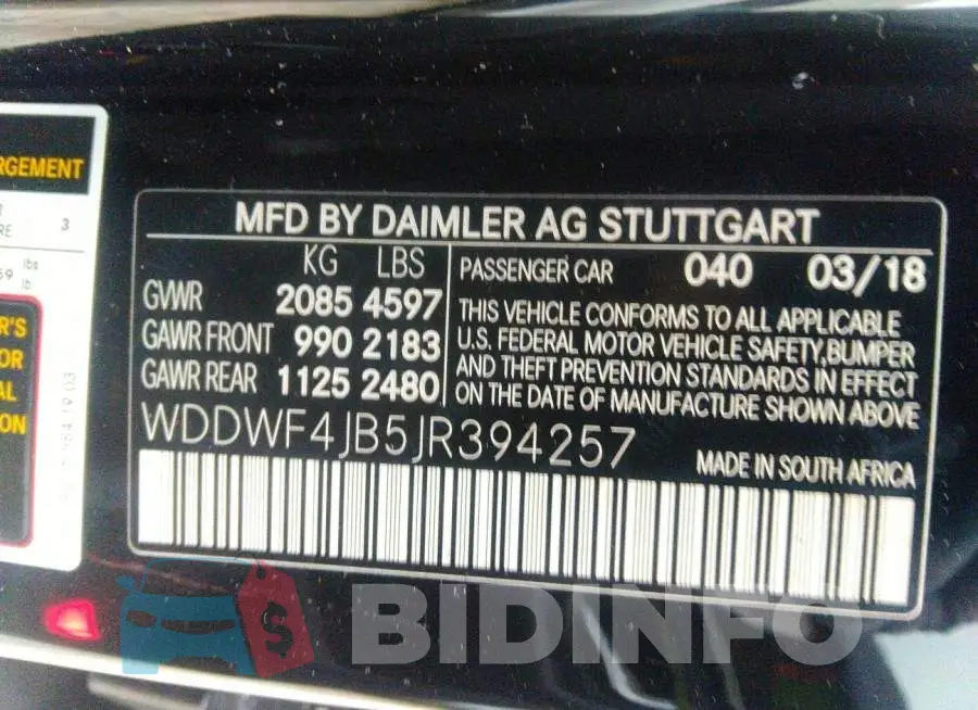WDDWF4JB5JR394257 Photo# 9