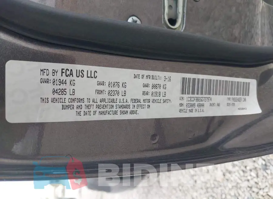 1C3CDFBB2GD727974 Photo# 9