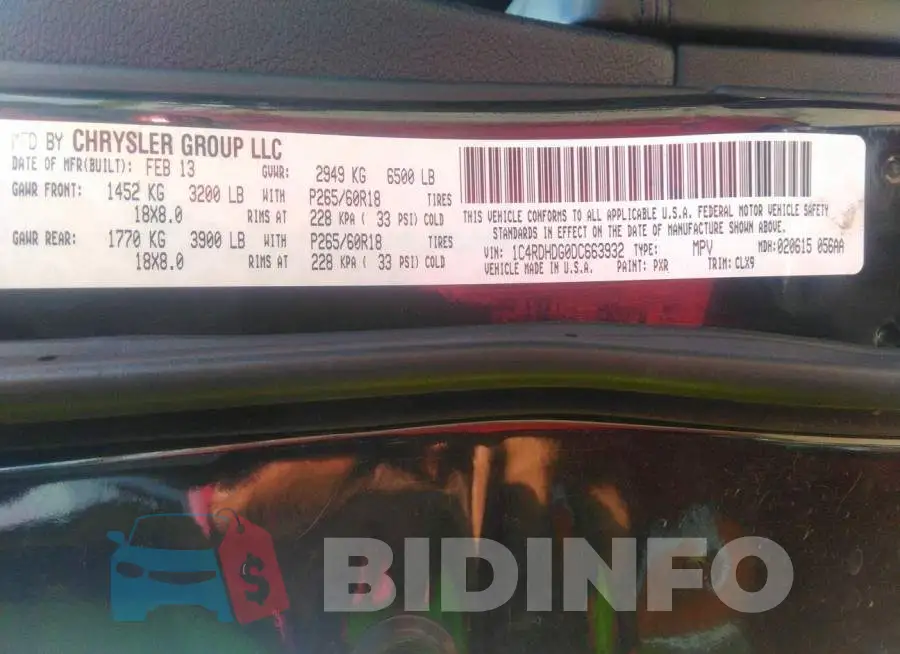 1C4RDHDG0DC663932 Photo# 9