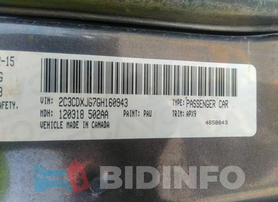 2C3CDXJG7GH160943 Photo# 9