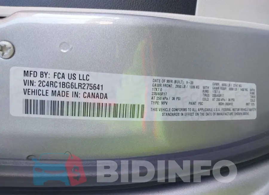 2C4RC1BG6LR275641 Photo# 9