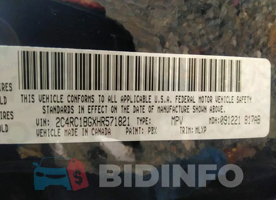 2C4RC1BGXHR571821 Photo# 9