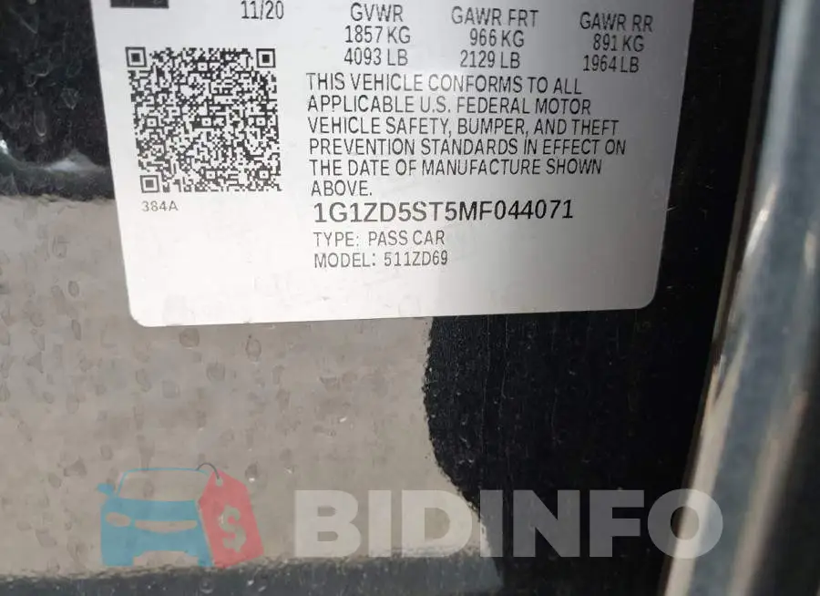 1G1ZD5ST5MF044071 Photo# 9