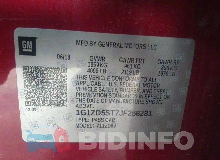 1G1ZD5ST7JF258281 Photo# 9