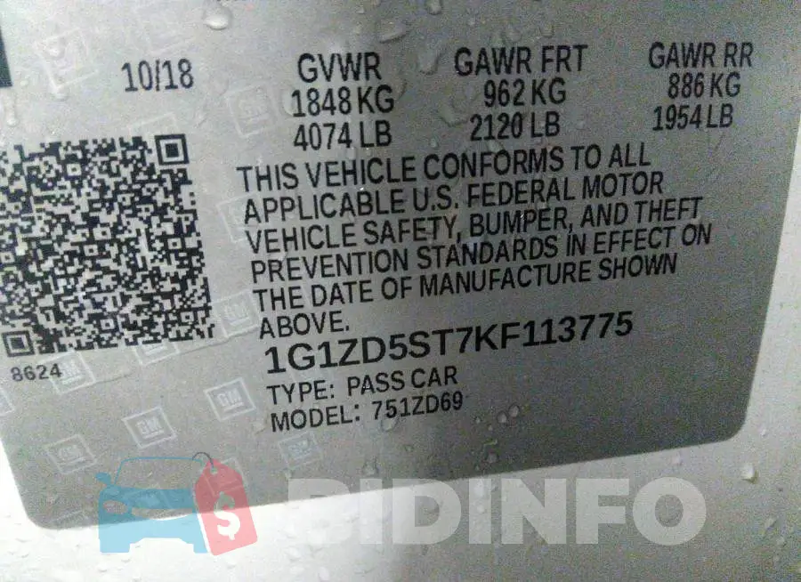 1G1ZD5ST7KF113775 Photo# 9