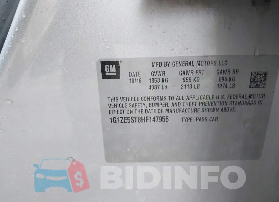 1G1ZE5ST8HF147956 Photo# 9
