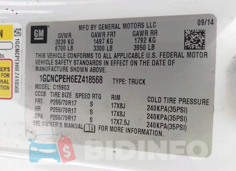 1GCNCPEH6EZ418568 Photo# 9