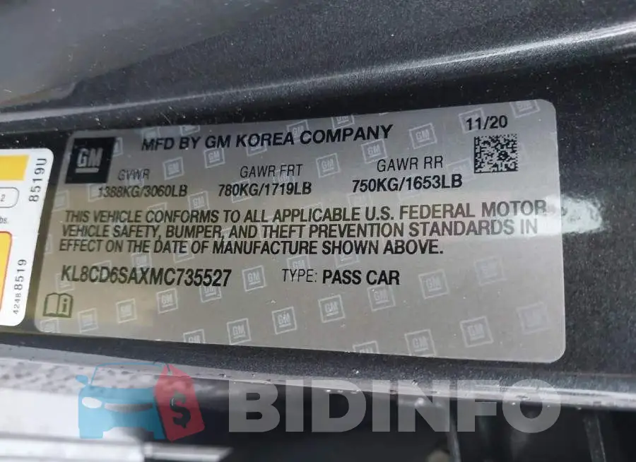 KL8CD6SAXMC735527 Photo# 9