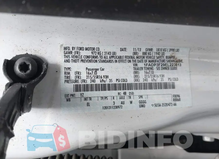 1FADP3F29EL223513 Photo# 9