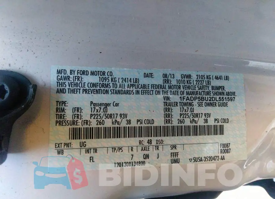 1FADP5BU2DL551597 Photo# 9