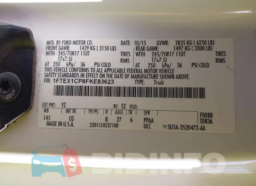 1FTEX1CP8FKE83623 Photo# 9