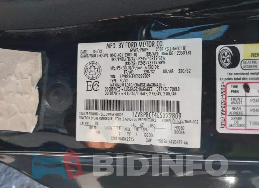 1ZVBP8CF4E5222809 Photo# 9