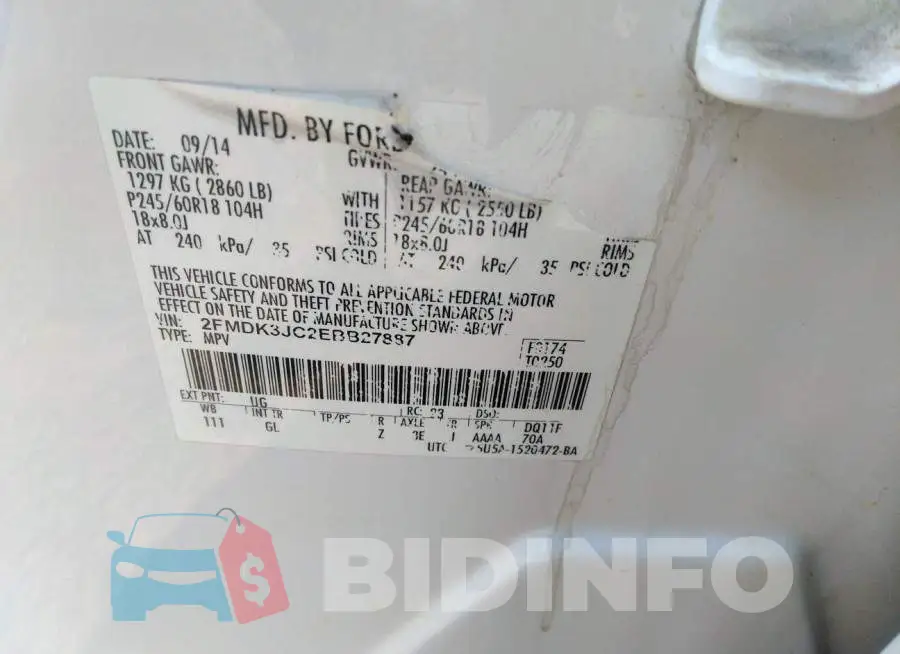 2FMDK3JC2EBB27887 Photo# 9