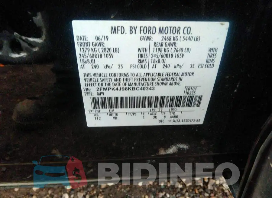 2FMPK4J98KBC40343 Photo# 9