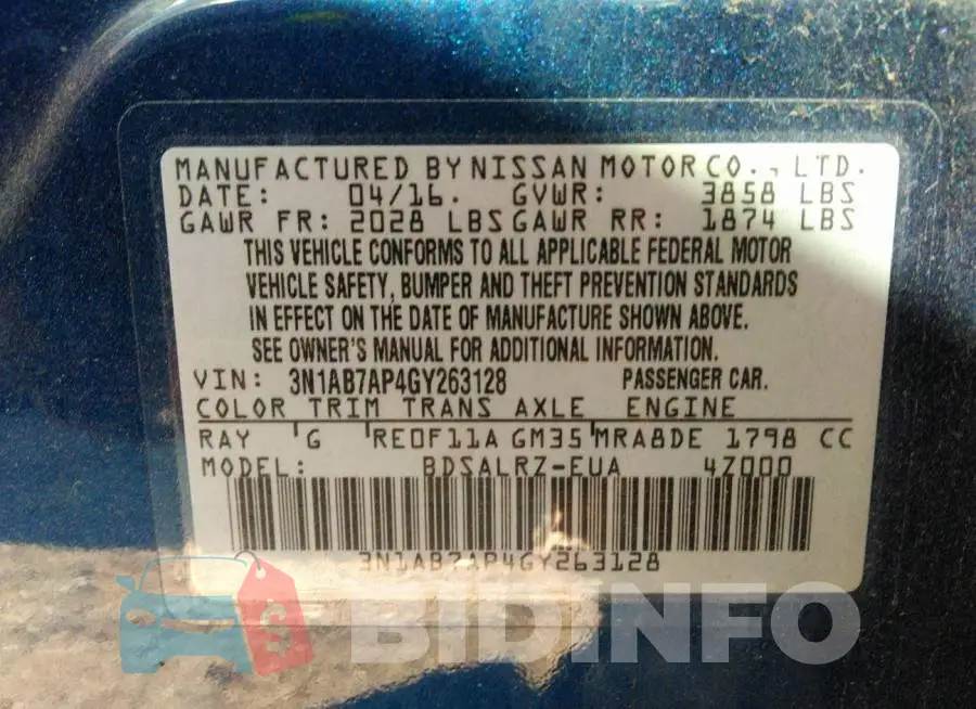 3N1AB7AP4GY263128 Photo# 9