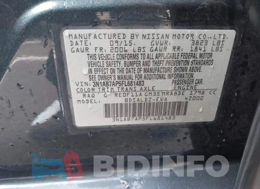 3N1AB7AP5FL681483 Photo# 9