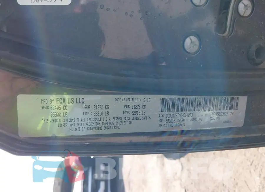 2C3CDZBT4KH511873 Photo# 9