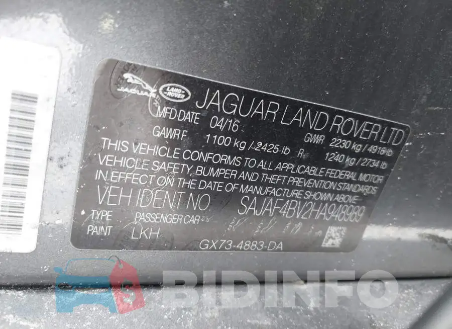 SAJAF4BV2HA948989 Photo# 9