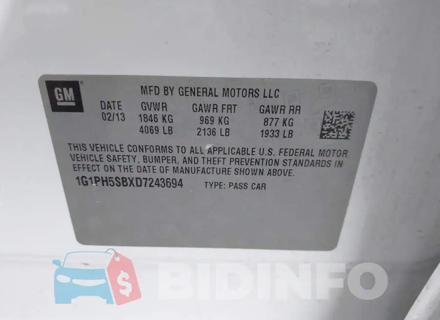 1G1PH5SBXD7243694 Photo# 9