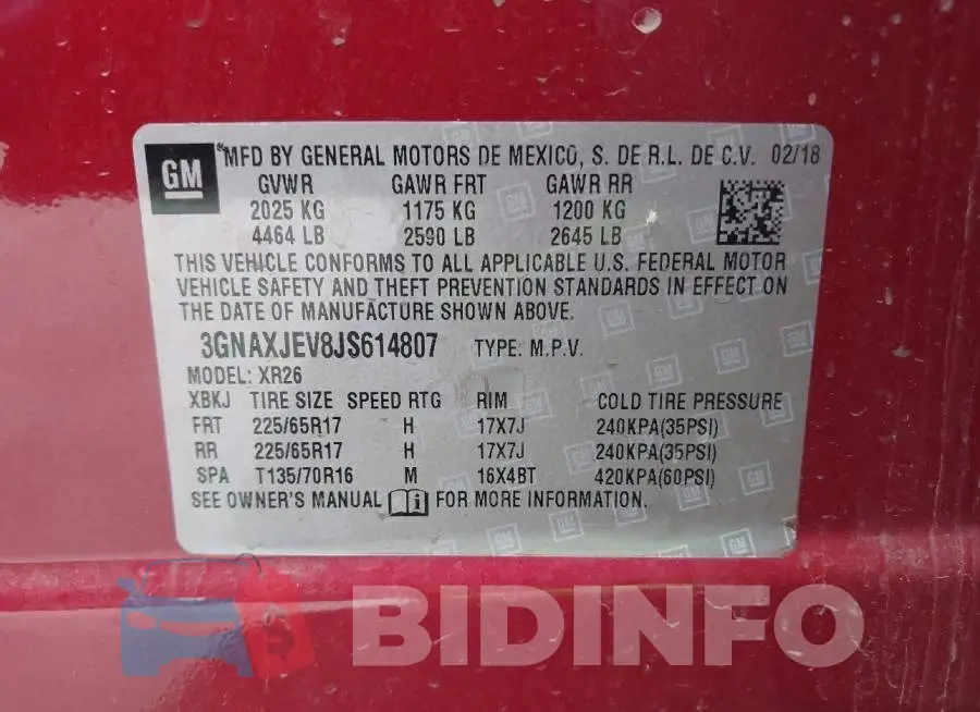 3GNAXJEV8JS614807 Photo# 9