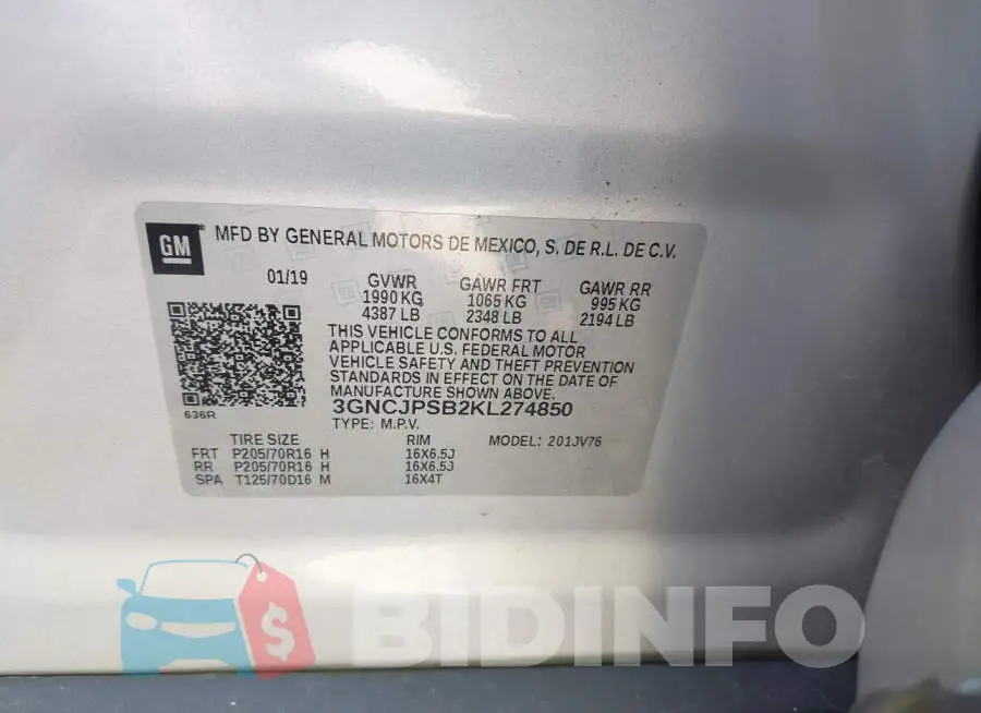 3GNCJPSB2KL274850 Photo# 9