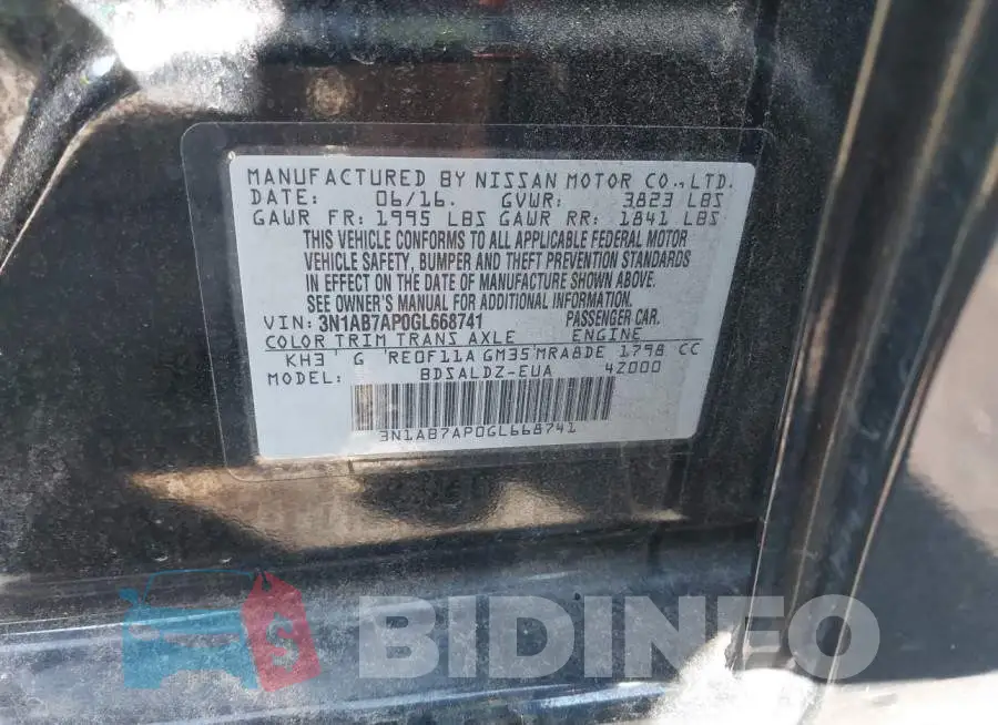 3N1AB7AP0GL668741 Photo# 9