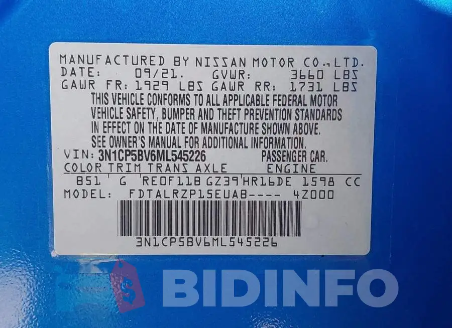 3N1CP5BV6ML545226 Photo# 9