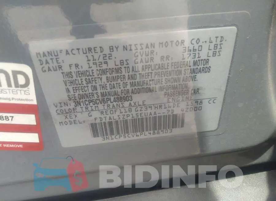 3N1CP5CV6PL488903 Photo# 9