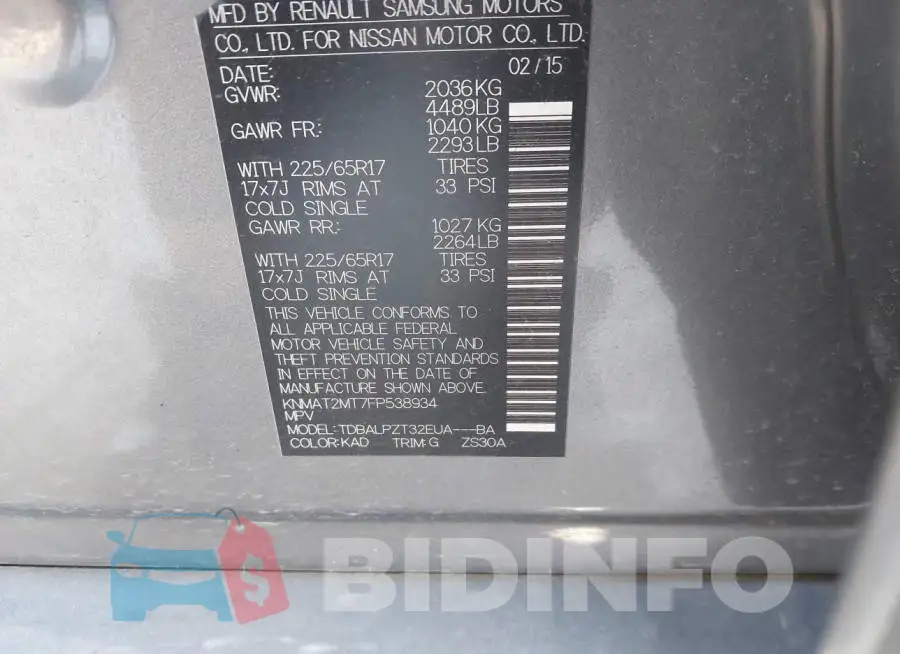 KNMAT2MT7FP538934 Photo# 9