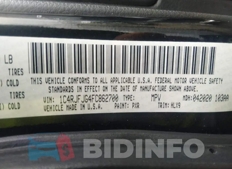 1C4RJFJG4FC862700 Photo# 9