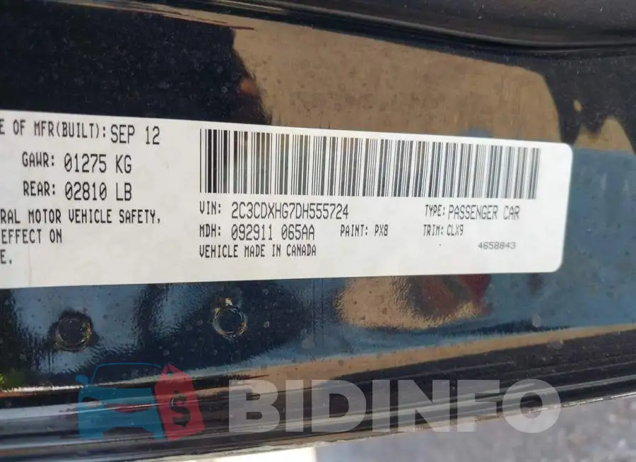 2C3CDXHG7DH555724 Photo# 9