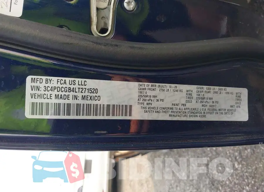 3C4PDCGB4LT271520 Photo# 9