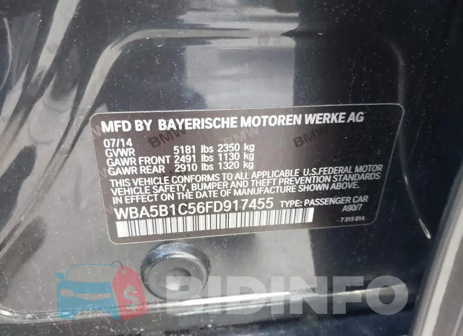 WBA5B1C56FD917455 Photo# 9